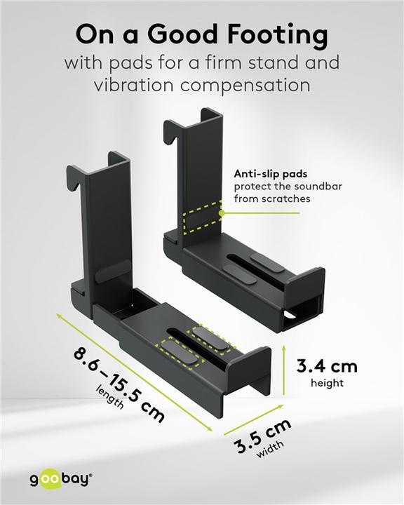 Produktbild Goobay Soundbar-Halterung für TV-sets (1 Stk., Wandmontage, Höhenverstellbar)