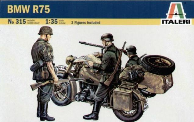 Actual product image Italeri BMW R75 with Side-Car
