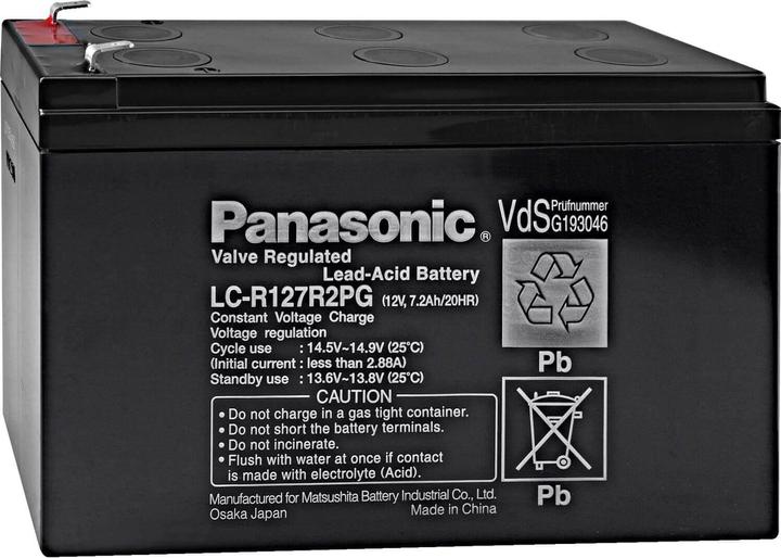 Produktbild Elbro 668990 - Panasonic - Schwarz - Plombierte Bleisäure (VRLA) - 7200 mAh - 12 V