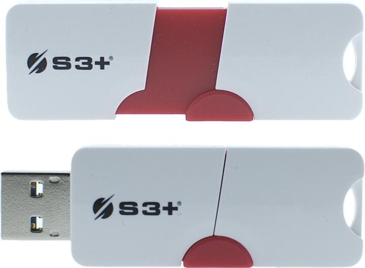 Produktbild S3Plus S3+ Space + E1 USB-Flash-Laufwerk 32 GB USB Typ A 3.0 Rot, Weiss (32 GB, USB-A)