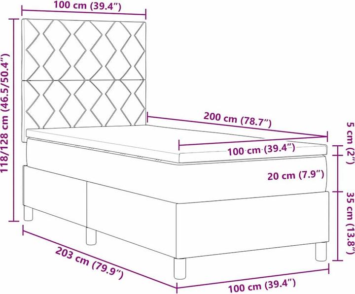 Actual product image VidaXL Box spring bed (100 x 200 cm)