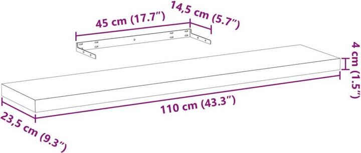 Immagine prodotto vidaXL Schweberegal (110 x 23.50 x 4 cm)