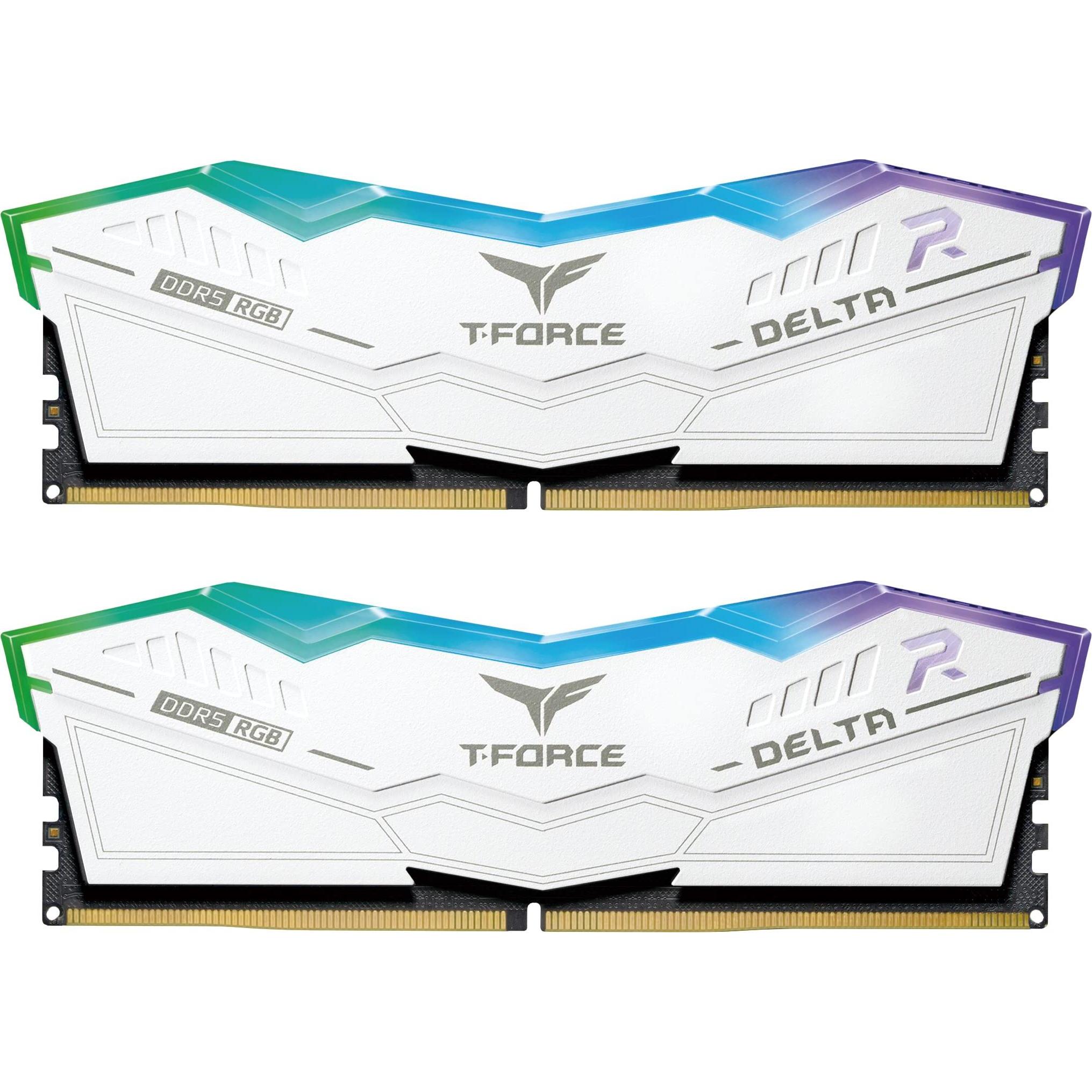 Team Group T-Force Delta RGB (2 x 16GB, 7200 MHz, DDR5-RAM, DIMM), RAM, Weiss