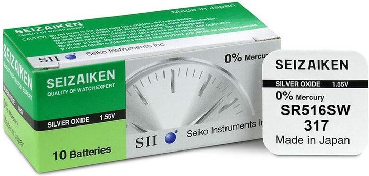 Actual product image Seiko 317 / SR516SW - 10 button cells (10 pcs., 12.50 mAh)