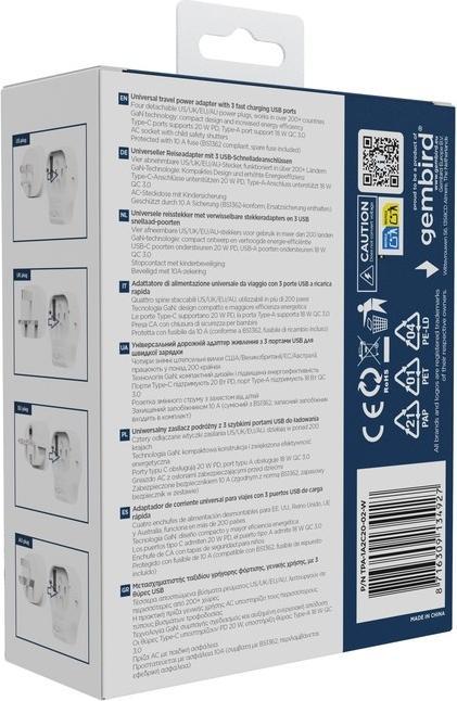 Produktbild Gembird Universeller Reiseadapter mit 4 abnehmbaren Steckern