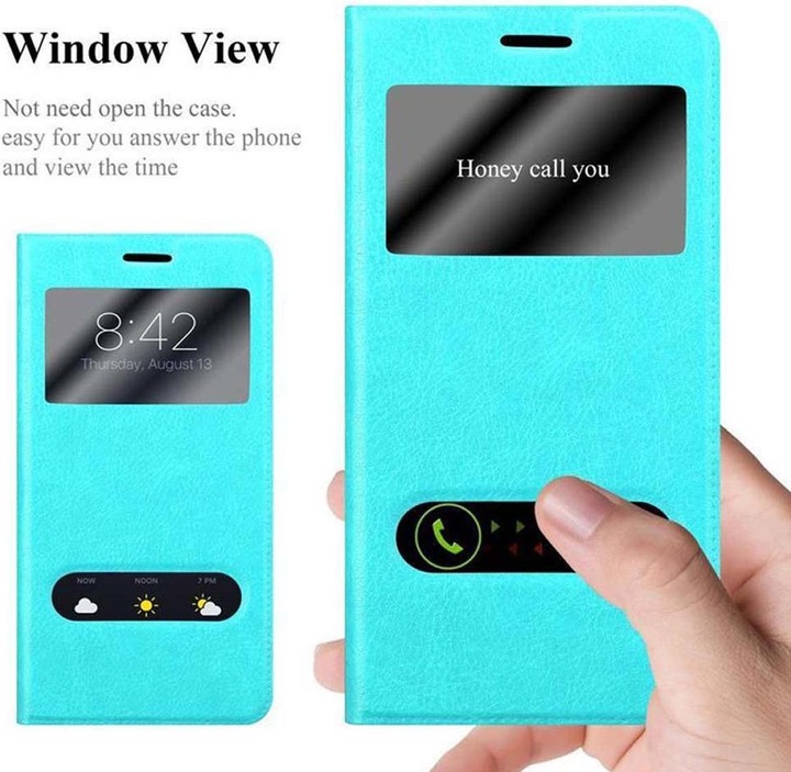 Actual product image Cadorabo Book with View double window cover (Microsoft Lumia 550)