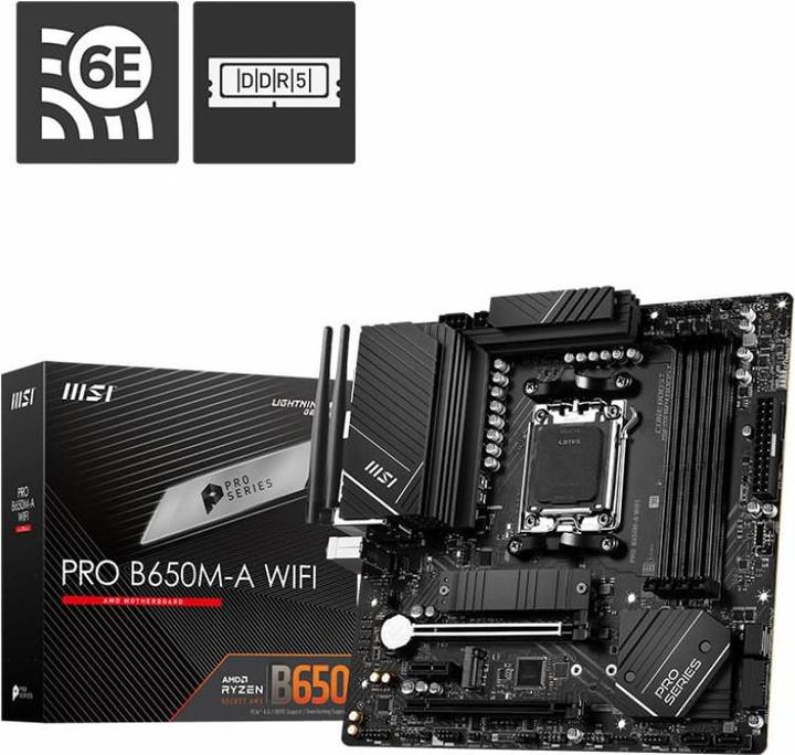 Immagine prodotto MSI Pro B650M-A WIFI (AM5, AMD B650, mATX)