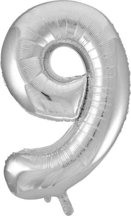 Immagine prodotto Palloncino in foil Numero 9 Argento - 80 cm (1 x)