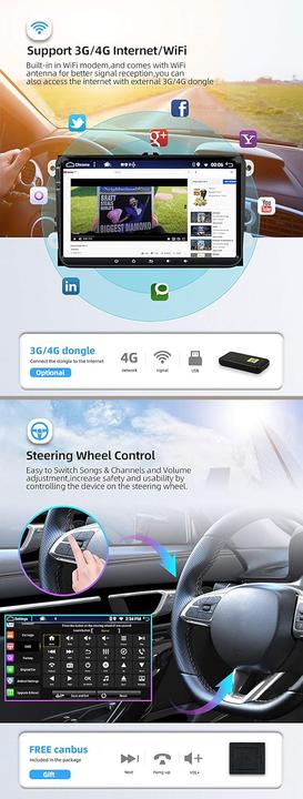 Image du produit Joyx Navi Android 10 Autoradio für VW/Skoda/Seat mit Carplay & DSP (Voiture Android, Apple Carplay, MirrorLink)