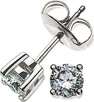 Image du produit Natsumi Schmuck Boucles d'oreilles diamant or blanc 18K/750 0.25 ct H si (Or blanc 750/18 K)