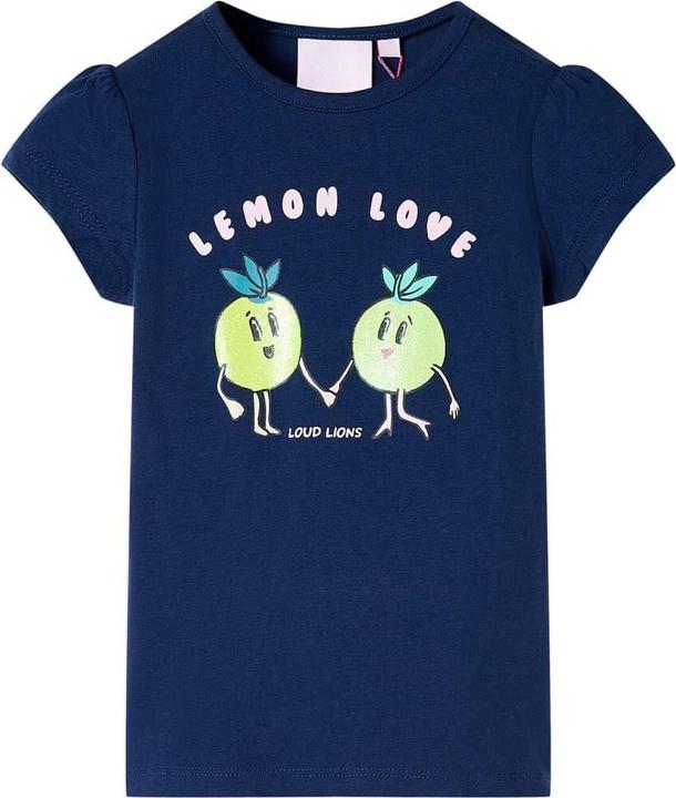 Image du produit vidaXL T-shirt enfant bleu marine 104,Matière : 95% coton. 5 (104)