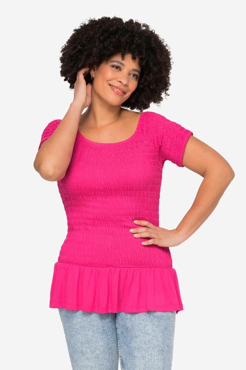 Produktbild Angel of Style Top, Slim Fit, elastisch gesmokt, Halbarm, Volant (44)