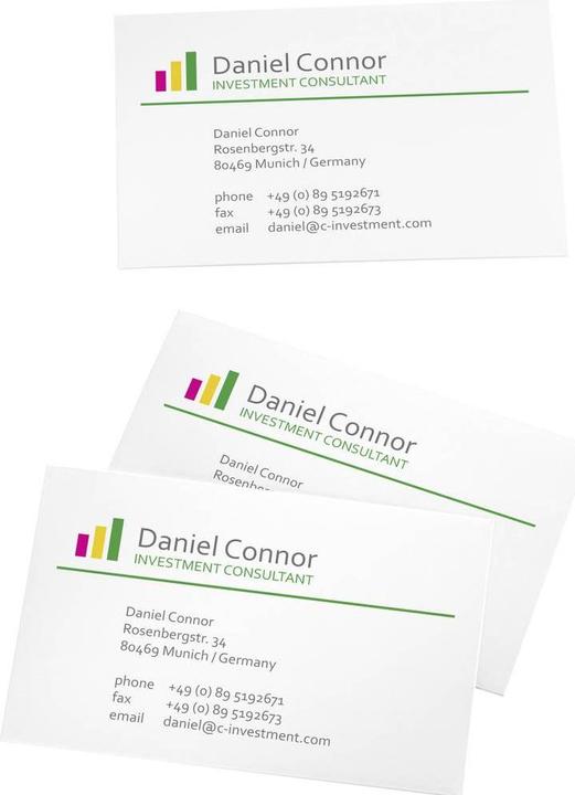 Produktbild Sigel Visitenkarten 3C (190 g/m², 100 x, A4)