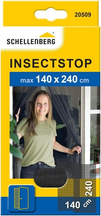 Image du produit Schellenberg Rideau de porte anti-insectes, anthracite, 140 x 240 cm (140 x 240 cm)