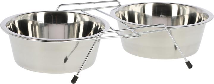 Produktbild Kerbl Doppelnapfständer incl. 2 x 900 ml Napf (90 cl)