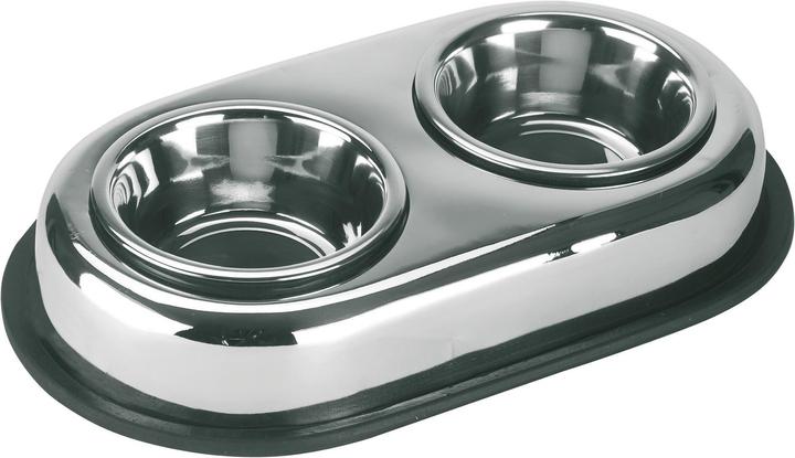 Kerbl Edelstahlnapf DUO, 2 x 450 ml rutschfest (45 cl)