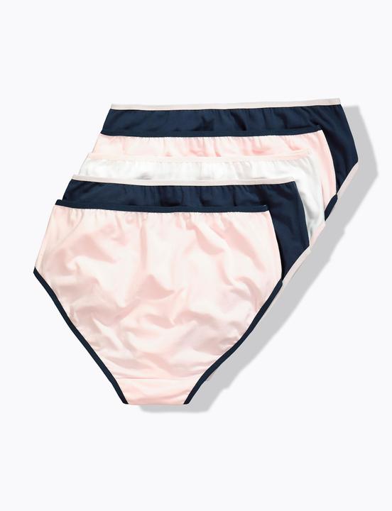 Immagine prodotto Ulla Popken Slip midi in confezione da cinque con orli colorati (60, Confezione da 5 pezzi)