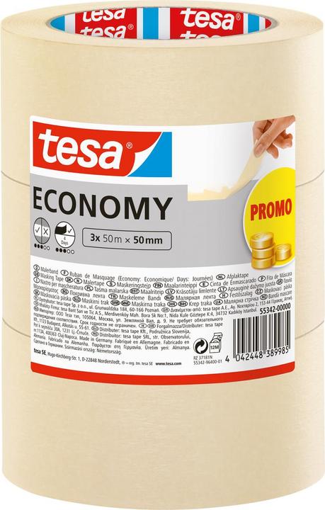 Image du produit tesa 3x ruban de peintre ECONOMY (50 mm)
