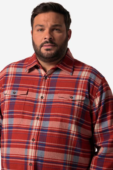 Produktbild John F. Gee Karo-Flanellhemd, Langarm, Kentkragen, Modern Fit (8XL)