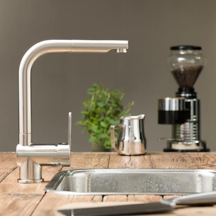 Actual product image Schütte Kitchen tap LONDON sink mixer stainless steel look Pull-out swivelling 79705