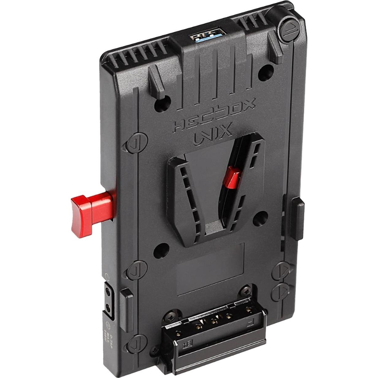Hedbox - V Lock Mount ( High Dur Aluminium )- 1 x USB Output 5.1V / 2.1A- 3 x D-Tap Output 14.8V / 5A- 1 x, Batterie Zub...