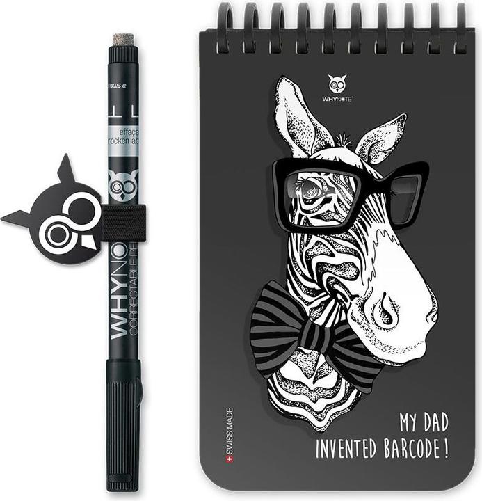 Image du produit Whynote Notizbuch A6 WNPBOK08 starter-kit, zebra (A6, À rayures, Blanc, Couverture rigide)