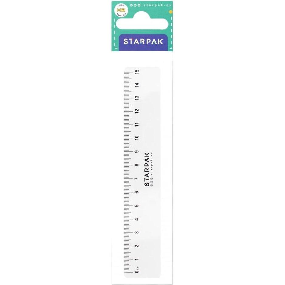 Starpak, Righello, Righello di plastica lungo 15 cm (15 cm, Materiale sintetico)