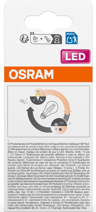 Actual product image Osram Led Daylight Sensor Classic A (E27, 4.90 W, 470 lm, 1 x, F)