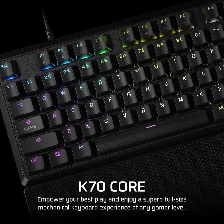 Actual product image Corsair K70 Core RGB Mechanical Gaming Keyboard (US, Cable)