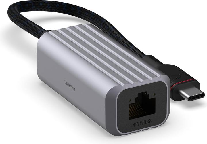 Actual product image Unisynk USB-C to Network Adapter Grey (USB-C)