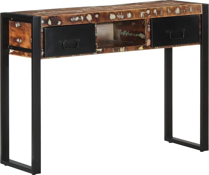 Actual product image vidaXL Console table Multicoloured 100x35x75 cm Solid wood Reclaimed wood sofa table (100 x 35 x 75 cm)