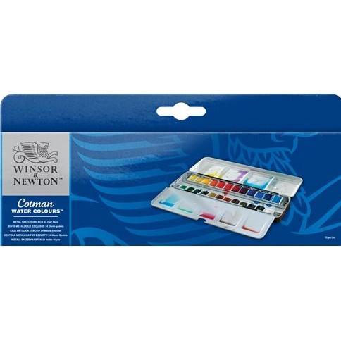 Winsor & Newton, Künstlerfarbe + Bastelfarbe, Cotman Watercolour Sketchers (24 pcs) (830852) (Orange, Red, Blue, Yellow,...