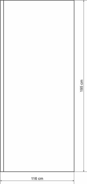 Actual product image Masterjero SHOWER WALL GLASS116X195CM 8MM BLACK