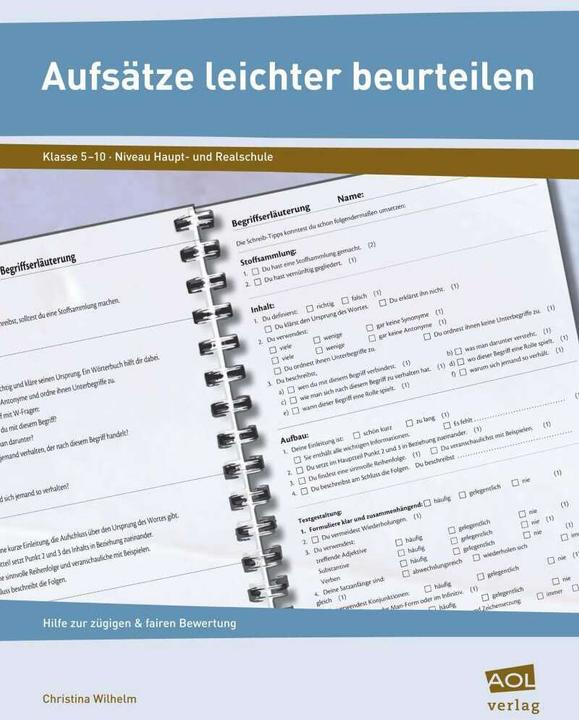 Produktbild Aufsätze leichter beurteilen (Deutsch, Christina Wilhelm, 2019)