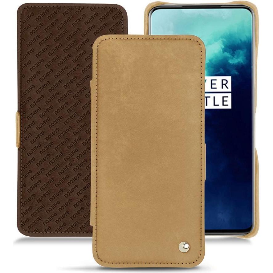 Noreve Lederschutzhülle horizontal (OnePlus 7T Pro), Smartphone Hülle, Braun