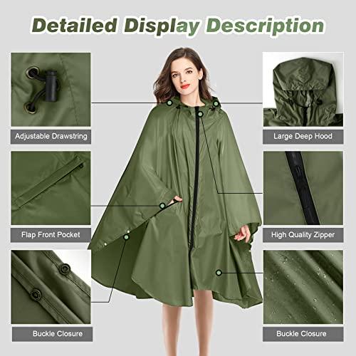 Produktbild Alopini Regenponcho Atmungsaktives Regencape Leichte Regenjacke Regenjacke Regenmantel als Picknickdecke