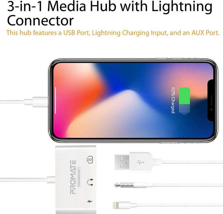 Produktbild ProMate MediaBridge-i 3 in 1 Media Hub (N-Type, 3.5mm Buchse, USB-C)