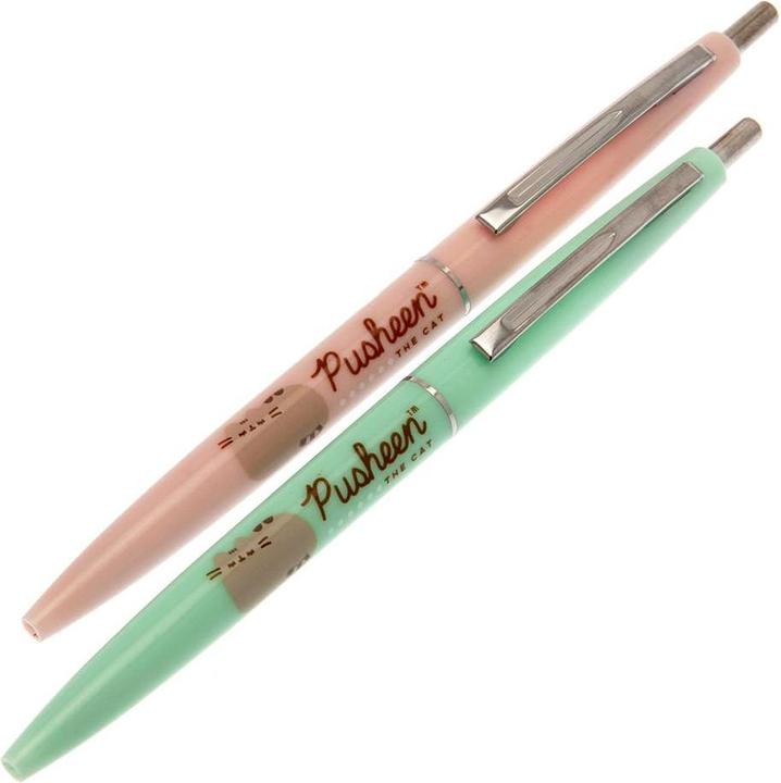 Actual product image Pusheen Ballpoint Pen Set (Pack of 2) (Mint green/pink, 2 x)