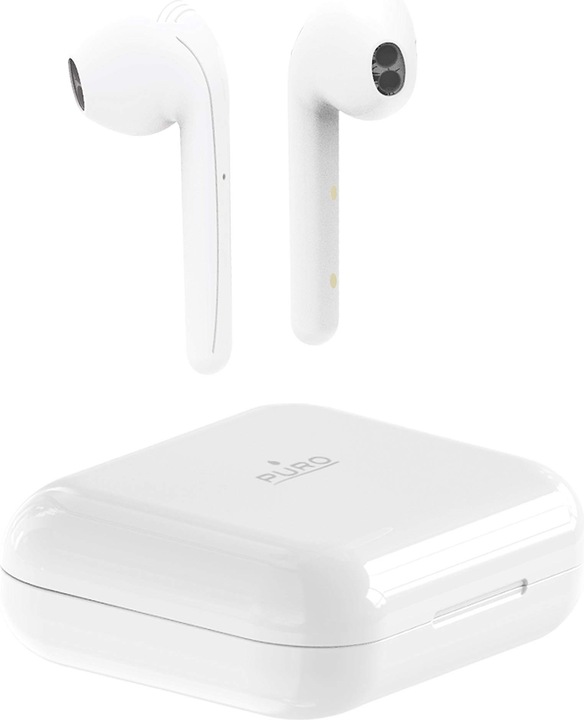 Image du produit Puro Ecouteurs Bluetooth Slim Pod avec base de chargement Blanc