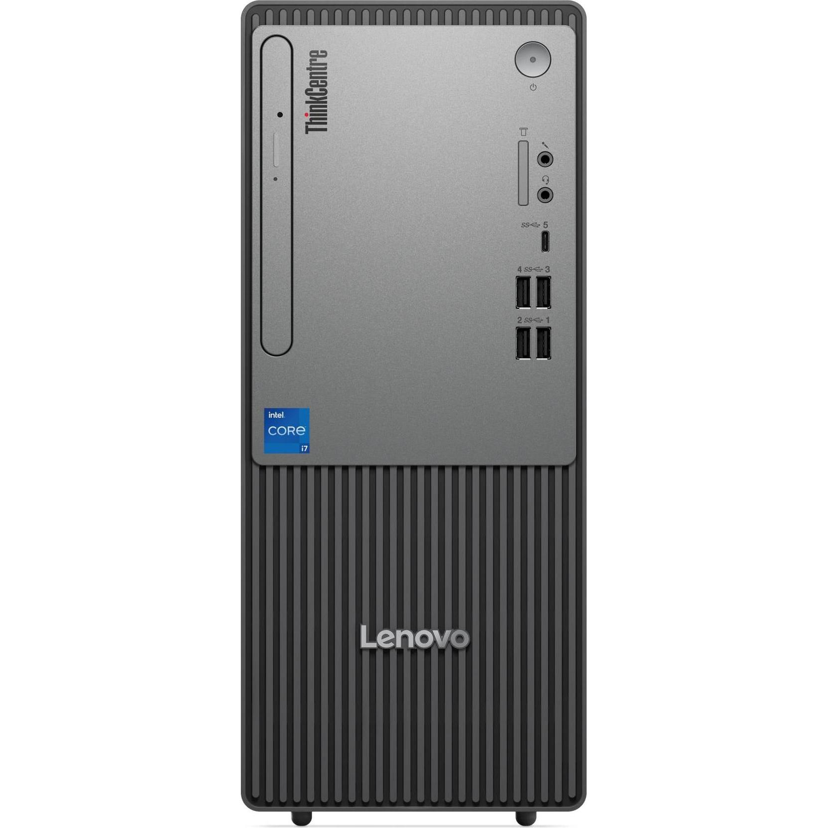 Lenovo ThinkCentre neo 50t Gen 5 (Intel Core i3-14100, 8 GB, 256 GB, UHD Graphics 730), PC, Schwarz
