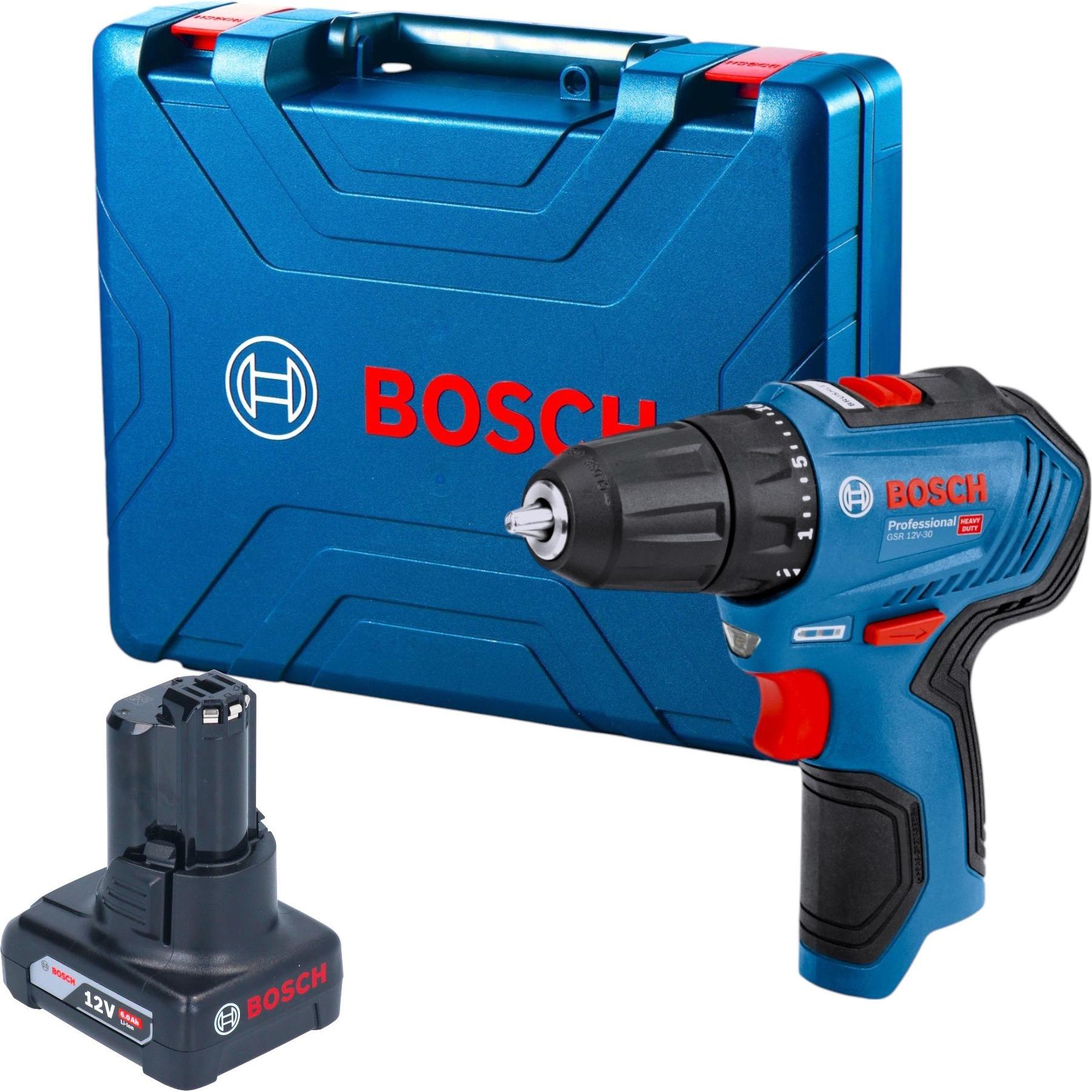 Bosch Professional, Bohrmaschine + Akkuschrauber, Bosch GSR 12V-30 Professional Akku Bohrschrauber 12 V 30 Nm Brushless ...