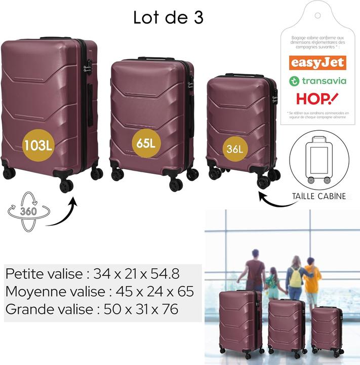Produktbild Jet Lag koffer london violett x3 36l 65l 103l (103 l)