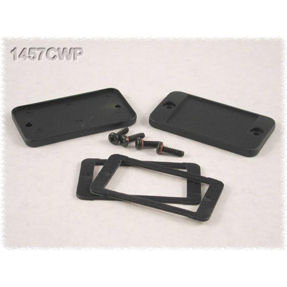 Hammond Endplatte mit Flansch (L x B x, Elektronikzubehör + Gehäuse, Schwarz