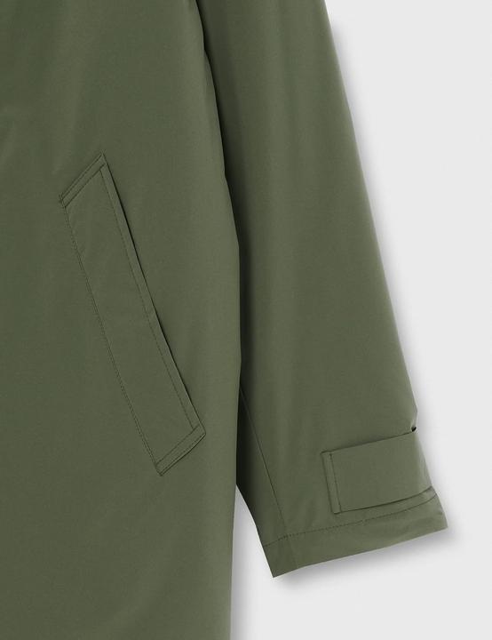 Actual product image s.Oliver Men's Long Sleeve Coat with Collar, Comfortable Fit, Rounded Hem, Side Pockets