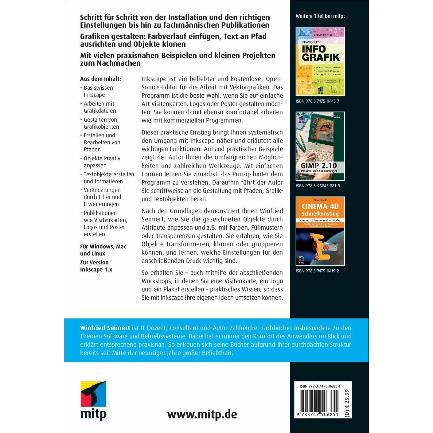 Thumbnail - Inkscape, Fachbücher von Winfried Seimert