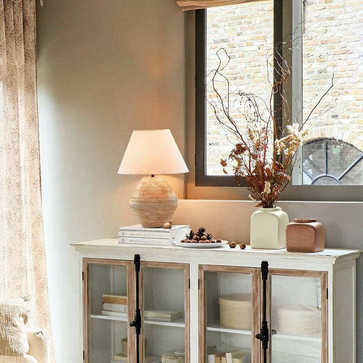 Actual product image Loberon Table lamp Landelin white/brown (E27)