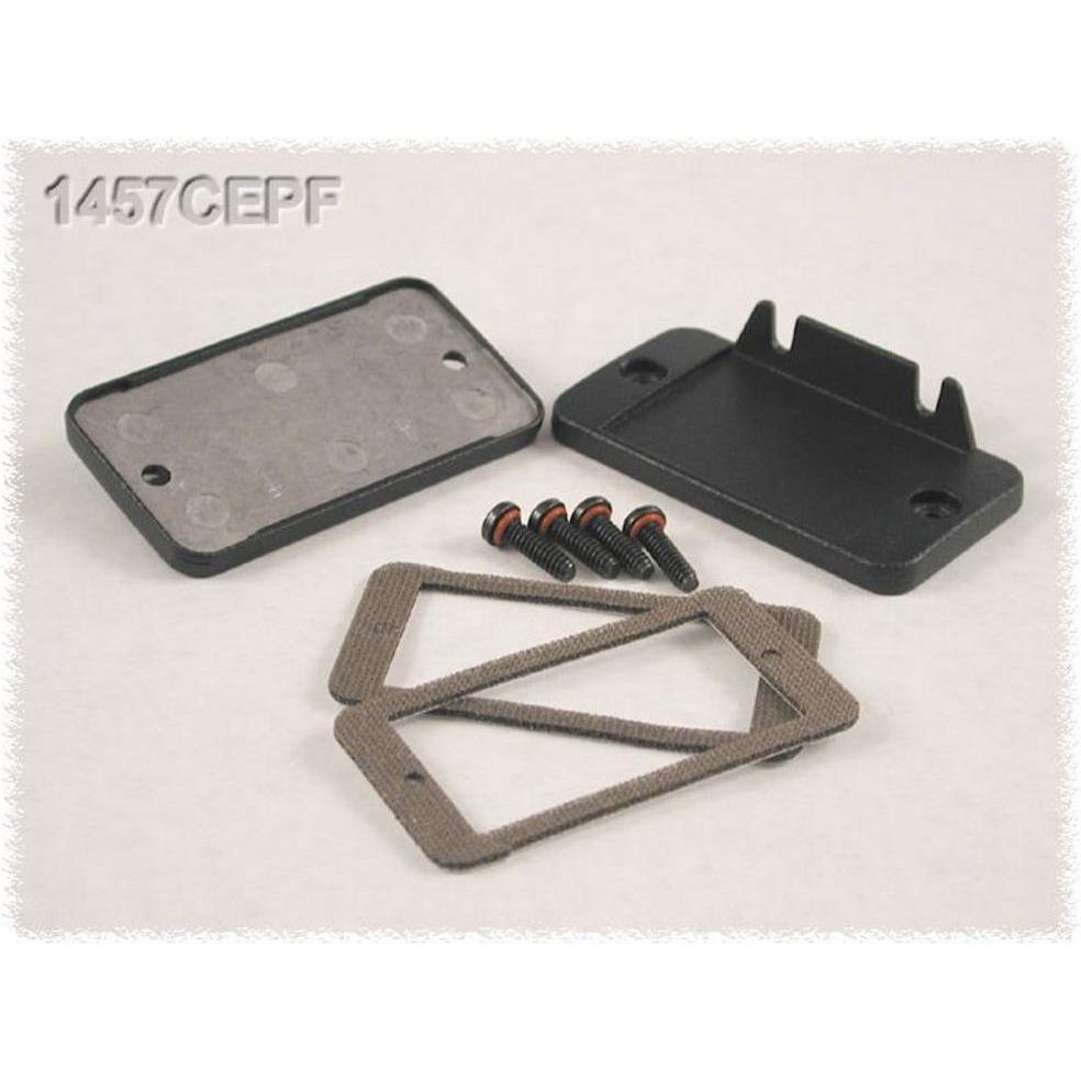 Hammond Endplatte ohne Flansch (L x B, Elektronikzubehör + Gehäuse, Schwarz