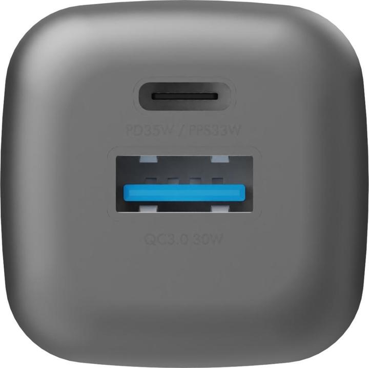 Actual product image Energea Wall Charger Ampcharge GaN35 1C1A PD/PPS/QC3.0 35W EU gunmetal (35 W, 2 ports)
