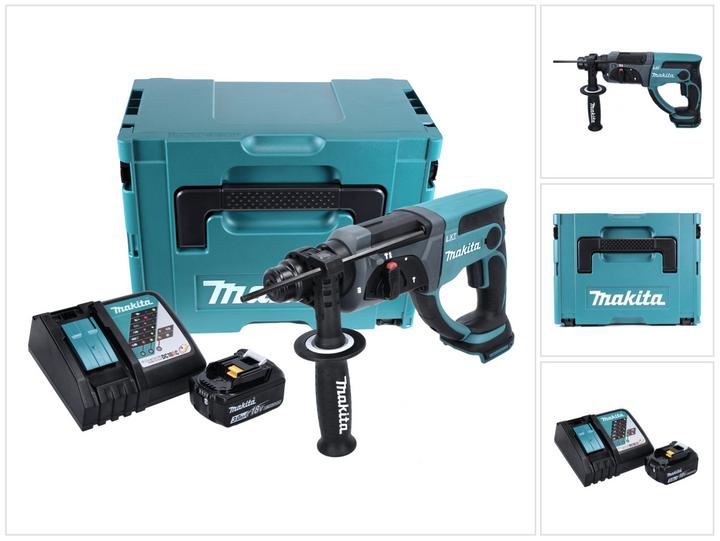 Produktbild Makita BHR 202 Akku Kombihammer 18V 2,0J SDS Plus in Koffer - 3Ah Akku, Ladegerät (Akkubetrieb)