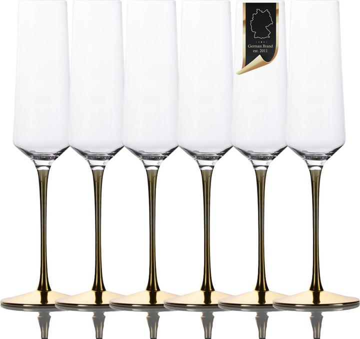 Produktbild Intirilife Champagner Sekt Glas 200 ml (20 cl, 6 Gläser, Sektgläser)